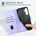 thumbnail image 6 of for Samsung Galaxy A16 5G Crossbody Wallet Case with Card Holder, Flip Folio Book Style Leather Shockproof Protective Phone Cover with Shoulder Strap/Lanyard for Samsung Galaxy A16 5G, Purple, 6 of 9