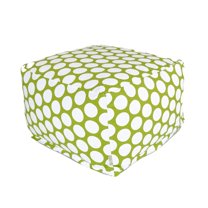 Majestic Home Goods Decorative Hot Green Large Polka Dot Large Ottoman