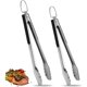 thumbnail image 1 of Pinzas para cocinar alimentos de acero inoxidable de 2 piezas (9 pulgadas y 12 pulgadas), pinzas de cocina con bloqueo con asas antideslizantes, perfectas para cocinar, asar y servir Namotu LXY86, 1 of 7