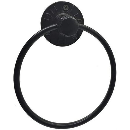 Industrial Towel Ring Rustic Pipe Hand Towel Holder Wall Mounted for Bathroom