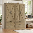 thumbnail image 4 of Homfa 70.3"H Bathroom Storage Cabinet, Farmhouse Linen Storage Cabinet with 2 Drawers, Rustic Brown, 4 of 8