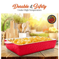 thumbnail image 3 of 3-Piece Ceramic Casserole Dish for Oven - Premium Lasagna Baking Pans w/ Nonstick Coating & Built-In Handles - Dishwasher & Microwave Safe - 14" x 8", 10" x 6", 7" x 5" - Red, 3 of 6