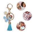 thumbnail image 3 of Unique Bargains 1 Pc Fashionable Butterfly Flowers Handbag Charm Decorative Keychain Blue Gold Tone, 3 of 5