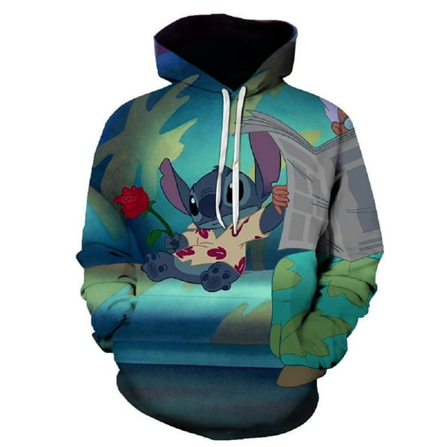 Vestes à Capuche Stich Imprimées 3D Anime Chandail à Capuche Chandail en Molleton