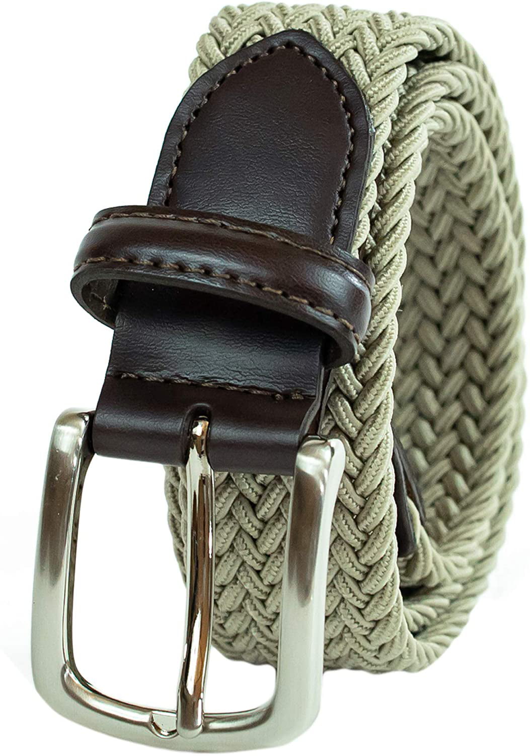 Dockers Men's Big Boys' Braided Elastic-Web Stretch Belt,Khaki ...
