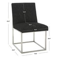 thumbnail image 3 of SAFAVIEH Couture Jenette Modern Linen Solid Dining Chair, Black/Silver, 3 of 14
