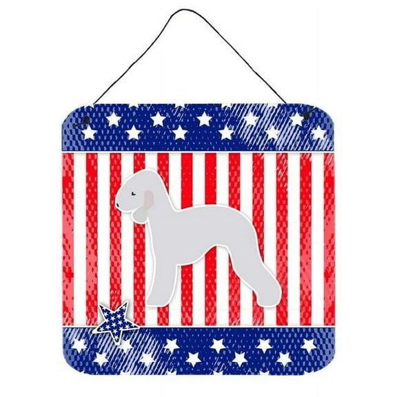 USA Patriotic Bedlington Terrier Wall or Door Hanging Prints