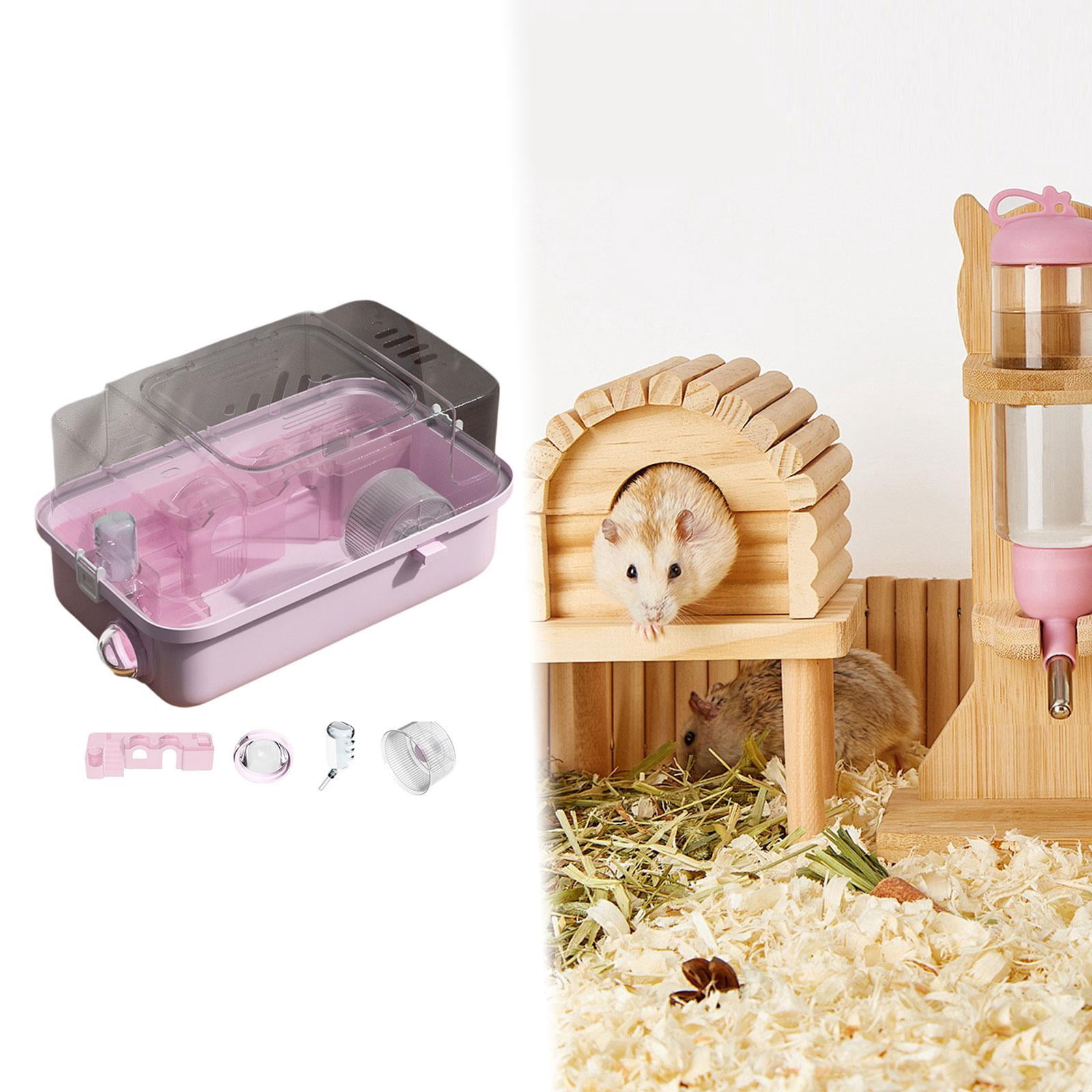balikha Hamster Cage 2 Layers of Multi -purpose with Apparent Surface Living Space of Small Animal Cages for Small Animals Mice Rat pink