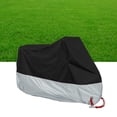 thumbnail image 3 of Funda impermeable para motocicleta, resistente al agua, a la lluvia, a los rayos UV y transpirable para exterior e interior con bolsa de almacenamiento, talla M (negra y plateada), 3 of 7