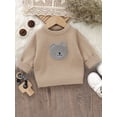 thumbnail image 3 of Suealasg Toddler Girls Boys Fall Winter Sweaters 6M 1T 2T 3T Long Sleeve Bear Embroidery Knit Pullovers Tops Autumn Knitwear Clothes for Baby Boys Girls, 3 of 8