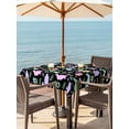 thumbnail image 4 of Square Outdoor Tablecloth with Umbrella Hole Happy Easter Outside Table Cloth Waterproof Patio Table Cover Spring Colorful Bunny Floral Rustic Black Zipper Tablecloths for Picnic Camping 60x60 Inch, 4 of 8