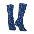 thumbnail image 3 of Goofa Nautical Anchors Printed Men's Crew Socks, Soft Durable Breathable Moisture-Wicking with Odor Control Cotton socks, 3 of 9