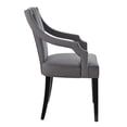 thumbnail image 3 of Modway Virtue Performance Velvet Dining Chairs in Gray (Set of 2), 3 of 7