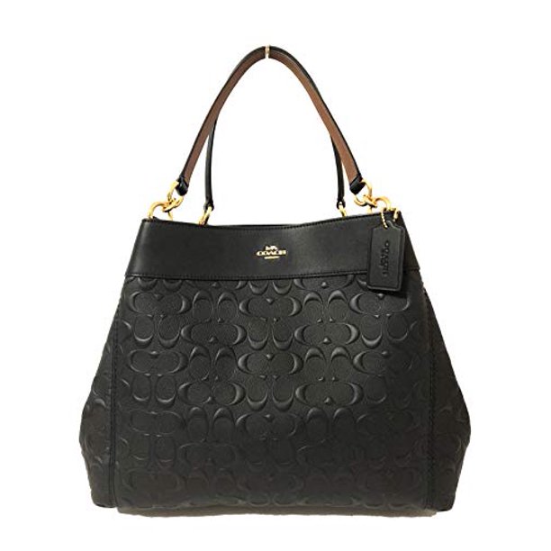Coach Coach Signature Embossed Leather Lexy Shoulder Bag (Black