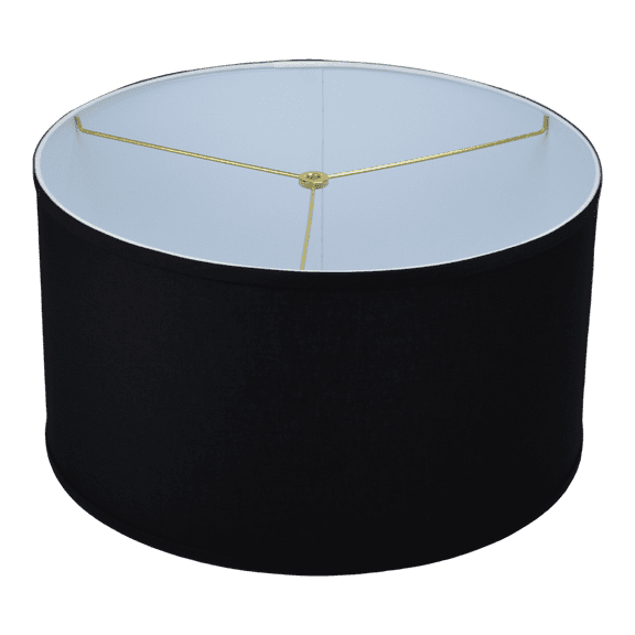 Fenchel Shades | 18" Top Diameter x 18" Bottom Diameter x 10 Height, (Washer/Spider Attachment) Drum Lamp Shade - (Linen Black)