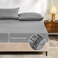 thumbnail image 3 of Z-Hom 2 Pack Queen Size Bed Sheet Set, 4 Piece Queen Sheet Set, 14" Deep Pocket Sheet & Pillowcase Sets Soft Fitted Sheet Water Washed, Dark Gray Breathable Cooling Sheets, 3 of 10