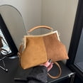 thumbnail image 5 of Faux Suede Evening Bag for Women, Retro Patchwork Crossbody Purse, Soft Top Handle Handbag for Wedding Party Date Night and Elegant Special Evening Occasions, 5 of 13