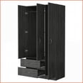 thumbnail image 6 of Armoires Three-Door with Two Drawers & Clothing Rod, Smoke Oak | Oak | Particle Board, 6 of 8