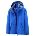 thumbnail image 1 of LSLJS Women's Men Winter Hooded Softshell Windproof Soft Coat Long Sleeve Jacket( Blue, M), 1 of 8