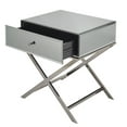 thumbnail image 4 of Weston Home Downey X Base Mirrored Campaign End Table, Black, 4 of 6