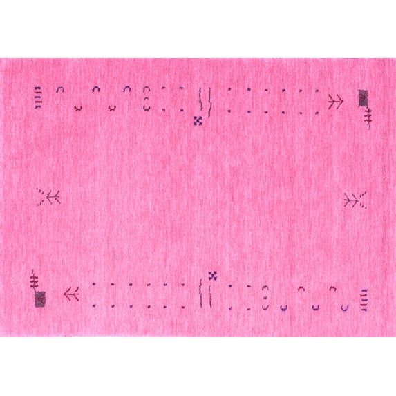 Ahgly Company Indoor Rectangle Abstract Purple Contemporary Area Rugs, 4' x 6'