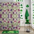 thumbnail image 5 of Shower Curtain, Gradient Purple Flowers Leaves Waterproof Shower Curtain Set with Hooks for Bathroom Showers,Stalls and Bathtubs,60x72In Pastoral Vintage Linen, 5 of 9