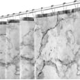 thumbnail image 6 of Fabric Shower Curtain, 72" x 72", Machine Washable, Quality Reinforced Buttonholes for Bathroom, Guest Bath, Stalls, Tubs, Carrara Marble Design - Gray, 6 of 6