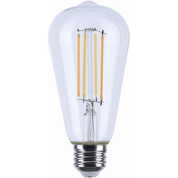 Satco S12154 LED ST19 Light Bulb 8W 120V Warm Dimming 3000K-2000K 800 Lumen E26 Medium Base (6 Pack)
