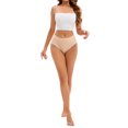 thumbnail image 2 of INSPIRE CHIC Women's Lace Trim Mid-Waisted Briefs Butt Lifter No Trace Underwear M Beige, 2 of 4