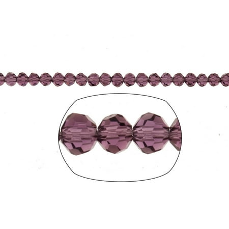 Amethyst Facet Crystal - Amethyst Round Crystal Beads 4mm, 38-Facet Surface Cutted, 200cnt per string