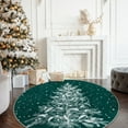 thumbnail image 6 of Lahome Christmas Round Rug 5ft Area Rug Red Christmas Tree Rug Washable Rug Indoor Carpet Decorative Circle Rug Round Non Slip Soft Rug Holiday Decor for Kitchen Bedroom Nursery,Green, 6 of 8