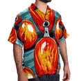 thumbnail image 2 of Bowling Men's Short Sleeve Beach Shirts, Casual Printed Button Down, Summer Unisex Spread Collar Tops, 2 of 6