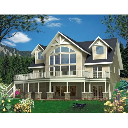 001-3285: Lakehouse Vacation 3 Bed, 3 Bath Luxury Home Plan, 2307 Sq Ft: Full Blueprints with License to Build by Home Plan Marketplace - Lesuto