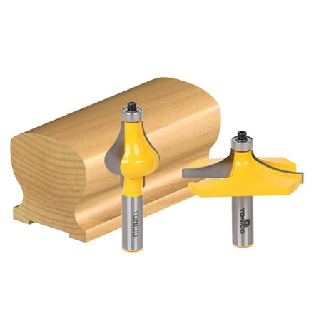 

2 Bit Handrail Router Bit Set - Standard/Flute - Yonico 18224