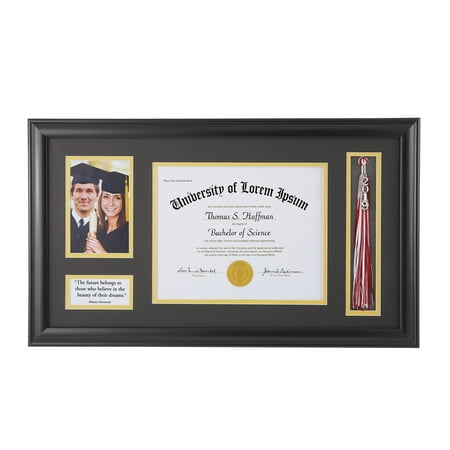 - Graduation Photo and Diploma Keepsake Frame, Black
