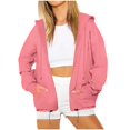 thumbnail image 4 of Lindreshi Womens Fall Fashion Zip up Hoodie Women Fall Sweatshirts for Women Zip Up Hoodies Sweatshirt Casual Drawstring Jacket with Pockets, 4 of 6