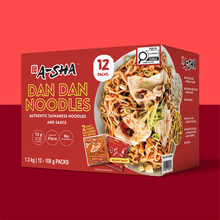 noodles CD 12枚セット A-Sha Meteor Noodle with Dan Dan Sauce (12 Packs), Spicy Soy Sauce