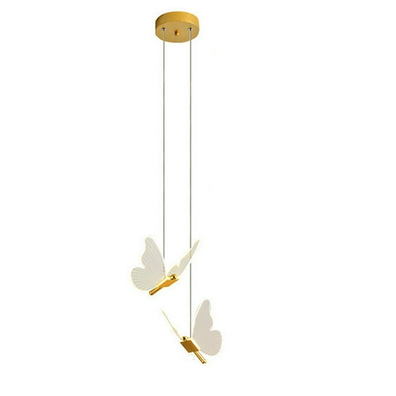 Butterfly LED Pendant Lights Nordic Golden Bedside Chandelier Lighting for Living Room Bedroom Lamp B