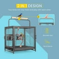 VIVOHOME 19" Wrought Iron Travel Carrier Bird Cage for Parrots Conures