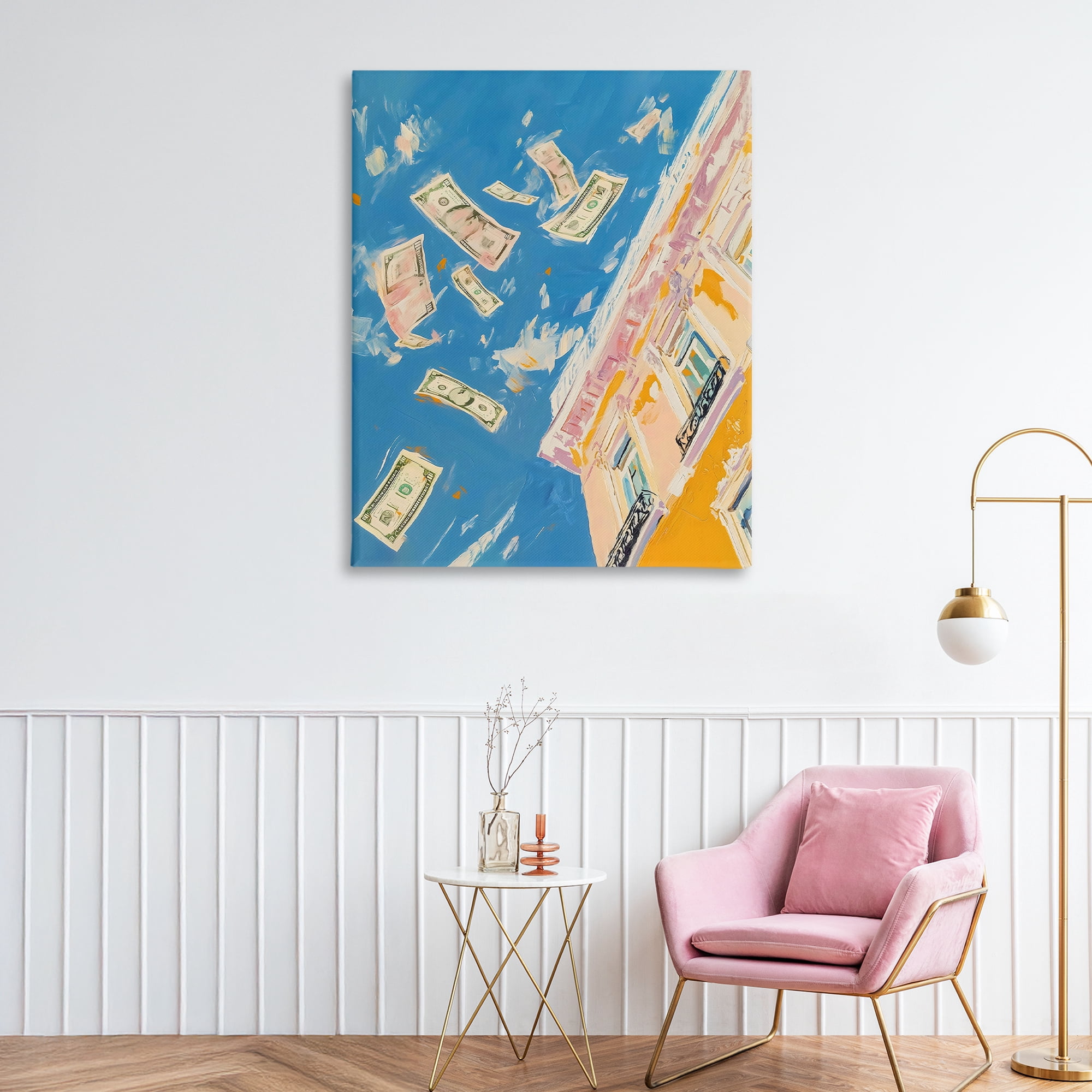 Stupell Industries Money Rain Drifting Past Windows Canvas Wall Art, design by The Prints Vibe