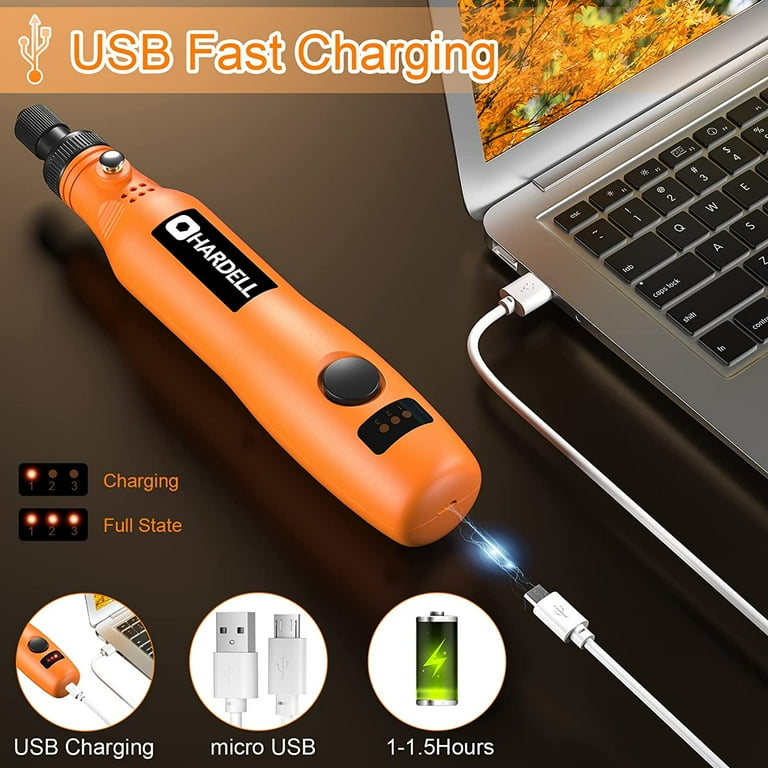 HARDELL Cordless Rotary Tool 3.7V, 3-Speed Mini Rotary Tool with