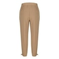 thumbnail image 5 of Fesfesfes Women's Comfy Trousers Summer Adjustable Ankle Ties Elastic Drawstring Waist Loose Pants Baggy Breathable Beach Wearing(Khaki,2XL), 5 of 7