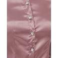 thumbnail image 6 of J. METHOD Women's Satin Button Down Shirt Long Cuff Sleeve Collar Silky Office Work Formal Casual Blouse Top NEWT74 Pink L, 6 of 7