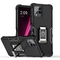 T-Mobile Revvl 6 Pro 5G Case, Rosebono Hybrid Magnetic Support Metal Kickstand Protective Defender Armor Cover Case For T-Mobile Revvl 6 Pro 5G (Black)