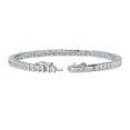 thumbnail image 2 of BERRICLE Sterling Silver Bar Princess Cut Cubic Zirconia CZ Fashion Tennis Bracelet for Women, Rhodium Plated, 7.5 inch, 2 of 5