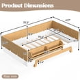 thumbnail image 5 of Miniyam Twin Size Montessori Floor Bed, Kids Bed Frame with Guardrails and Bookshelf Storage, White & Natural, 5 of 5