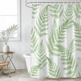 thumbnail image 2 of 72x78 Inch Shower Curtain Green Ferns Bathroom Decor, Waterproof Fabric Bathtub Bath Curtains Decorative Spring Summer Botanical Leaves Extra Long Shower Curtain Set with Hooks, 2 of 7