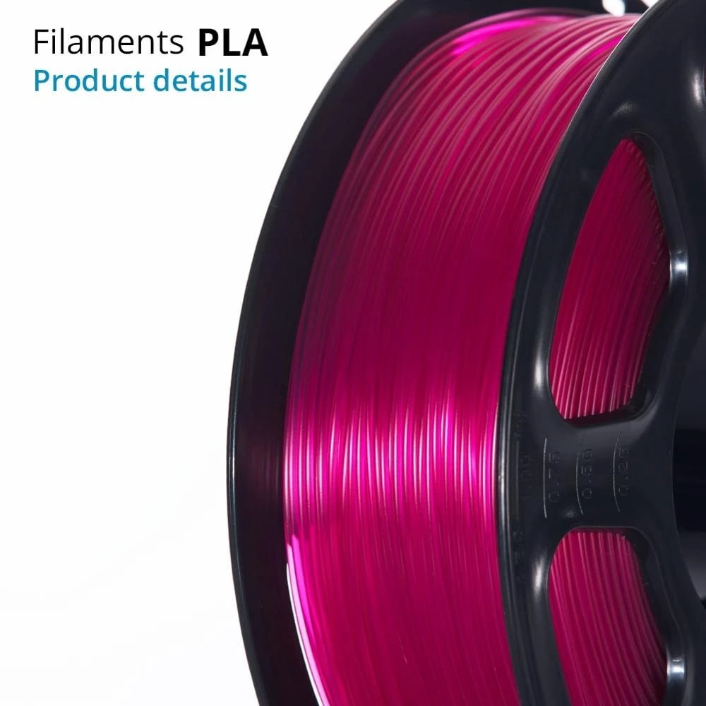 Clear 3D Plastic Filament PLA Filament 1.75mm 1KG Dimensional Transparent Purple for 3D Printer