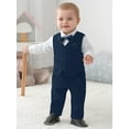 thumbnail image 3 of WESIDOM Infant Boy Toddler Newborn Clothes Outfit Dress Shirt Vest Bowtie Pants Formal 4pcs 0-24M, 3 of 7