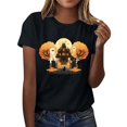 thumbnail image 2 of Yeaiivve Novelty T Shirts for Women Halloween Printed Short Sleeve Tunic Tops Dressy Casual Loose Fit Tees Holiday Party Round Neck Blouse XXL, 2 of 7